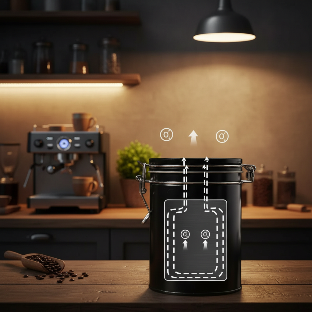 Coffee Storage Canister with CO₂ Valve