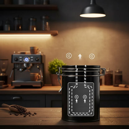 Coffee Storage Canister with CO₂ Valve