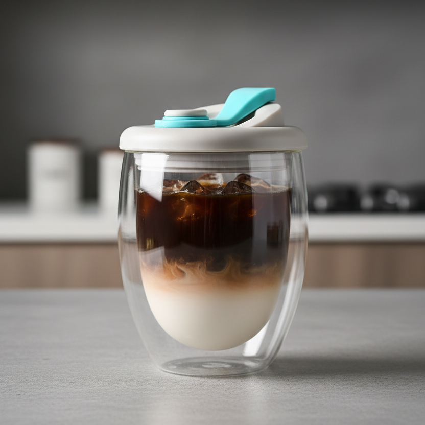 Glass Double Wall Travel Mug 350ml